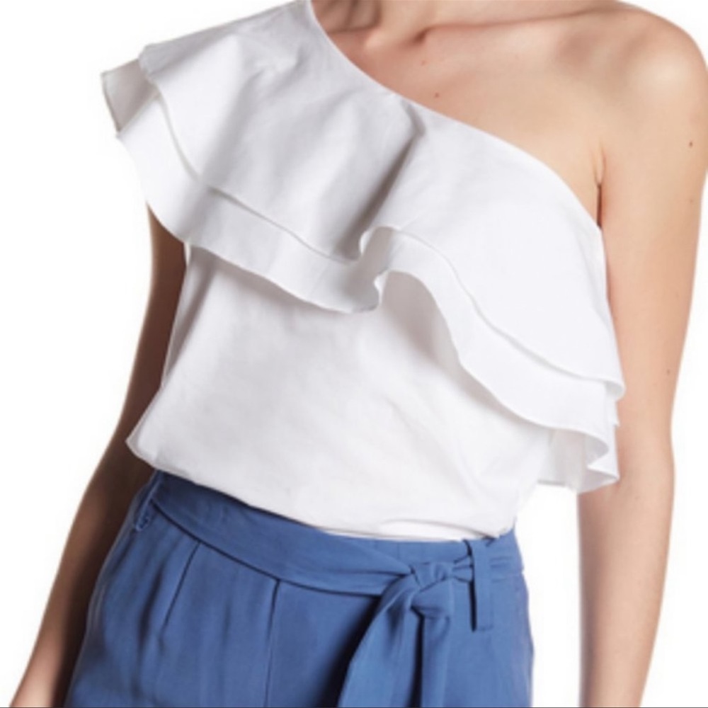 Revolve 1.state ruffle one shoulder blouse June sale